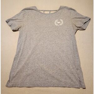 Victoria's Secret PINK T-Shirt Gray Strappy Back Dog Logo Small S Short Sleeve F